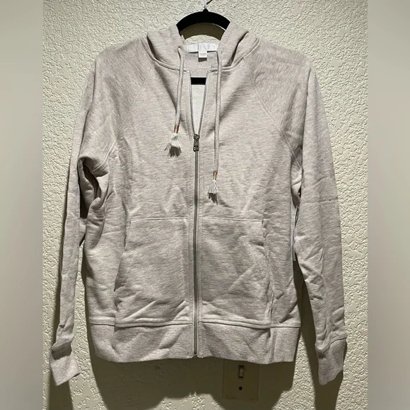 Spiritual Gangster NWT Gratitude Slub Terry  Raglan Full Zip Cream Hoodie XS - Picture 6 of 12